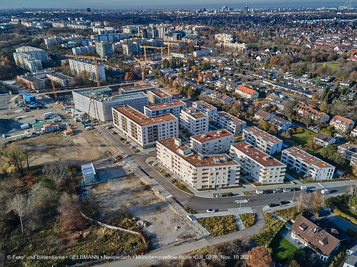 19.11.2021 - Luftbilder von der Baustelle Alexisquartier und Pandion Verde in Neuperlach